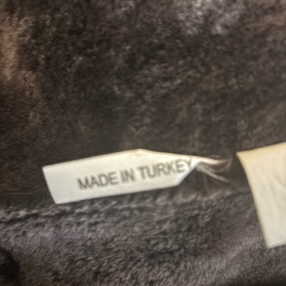 Chocolate brown full length shearling coat - Picture 4 of 4